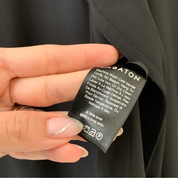 Aritzia Babaton Bascom Lightweight Black Flowy Trench Coat Medium - Picture 4 of 8